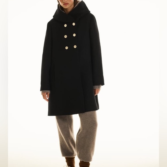 ZARA WOOL BLEND COAT WITH WRAP COLLAR - Picture 2 of 15